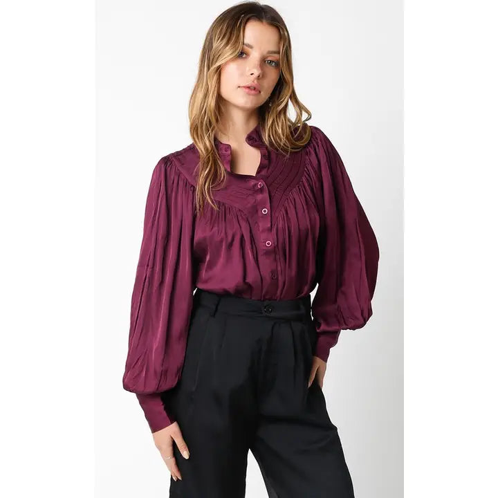 Sangria Long-Sleeve Blouse