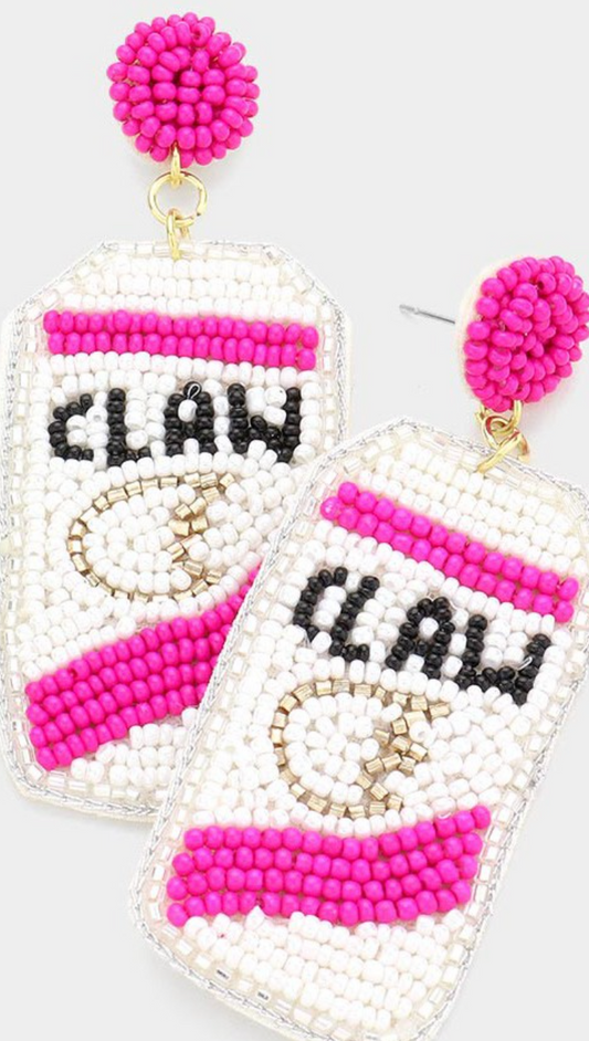 Earrings WHITE CLAW Can Dangle