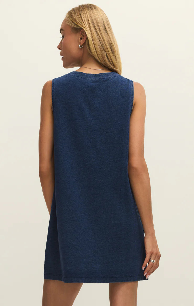 JERSEY DENIM MINI DRESS